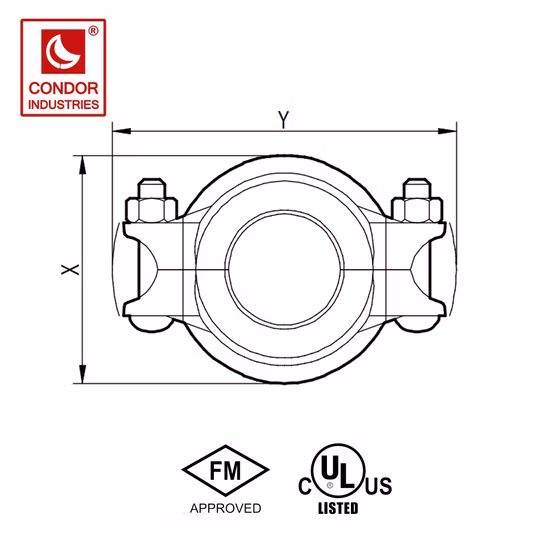 2 1/2 Inch Pipe Rigid Ductile Iron Grooved Coupling for Fire Fighting